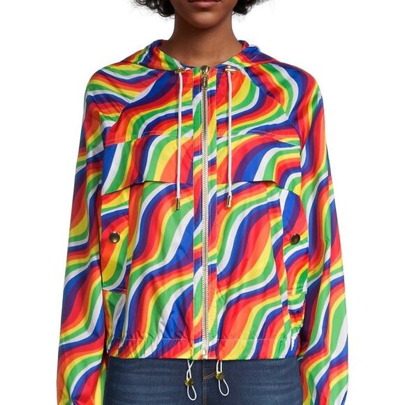 Michael Kors Rainbow Neon windbreaker Jacket Size XS and SMALL - Picture 5 of 16